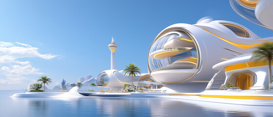 近未来のリゾートシティー