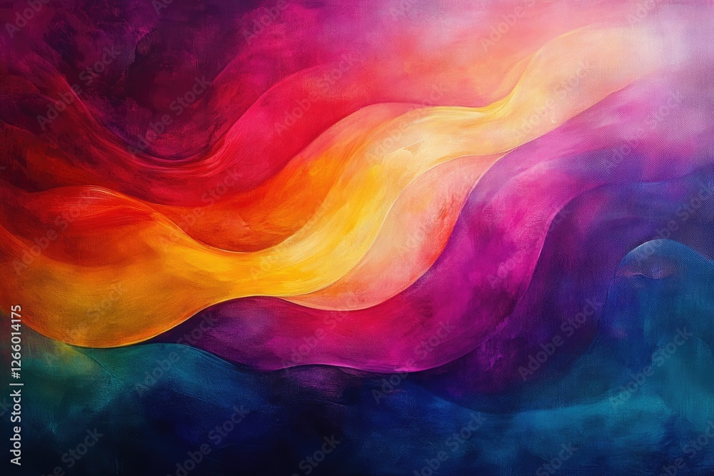 Aufkleber Abstract painting of vibrant, flowing colors; a mesmerizing blend of hues creating a dynamic visual experience.