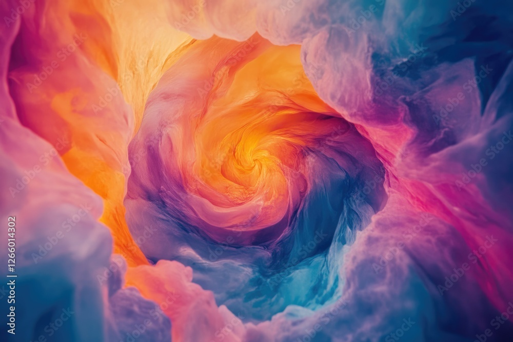 Aufkleber A swirling vortex of vibrant, multicolored clouds creates a mesmerizing and abstract image.