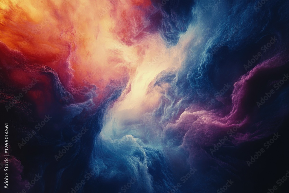 Aufkleber abstract swirling clouds of vibrant colors, creating a mesmerizing and ethereal cosmic scene.