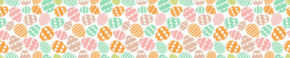 Happy easter eggs pattern pastel color style different pattern for promotion, decoration, greeting card, sale, party poster, tag, stamp, label, special offer. Vector Illustration