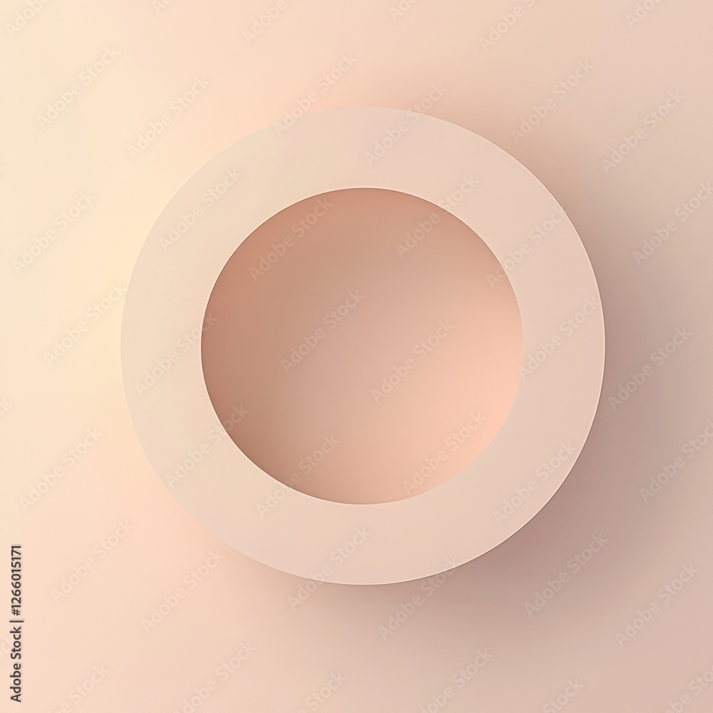 Poster Circular design element in soft pastel color creates minimalistic aesthetic for modern artwork. Generative AI