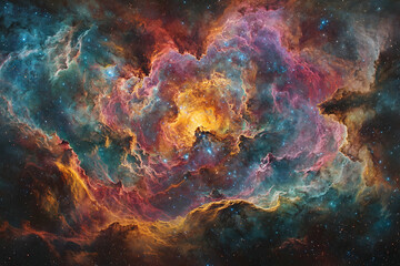 Fototapeta premium Colorful nebulae in deep space. Possible stock photo use Astronomy image
