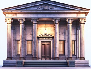Fototapeta premium Intricate Courthouse Architectural Structure Icon