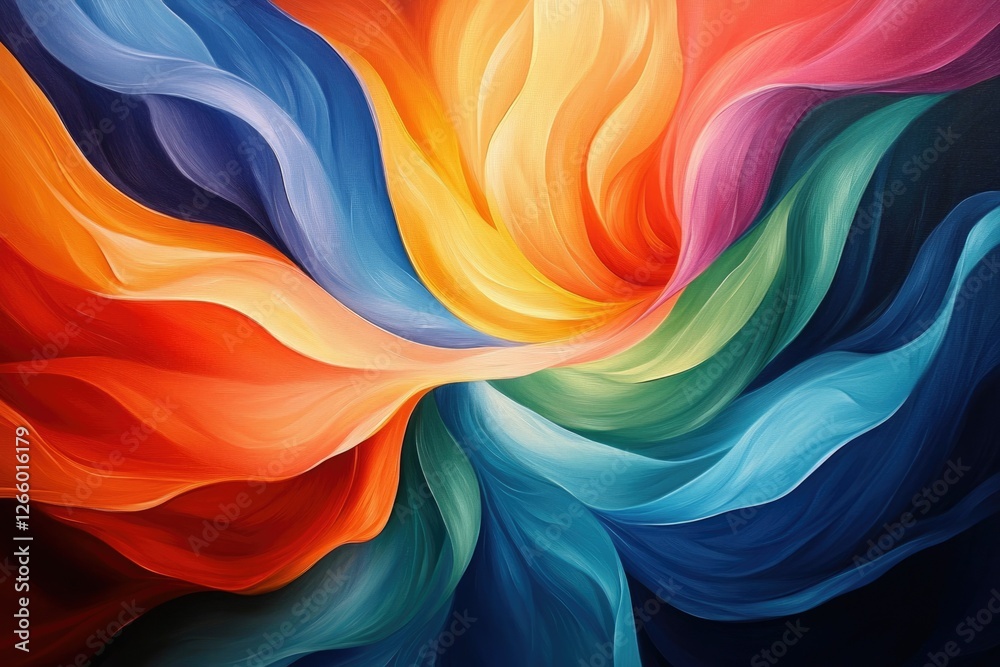 Aufkleber abstract swirl painting with vibrant, flowing colors creating a mesmerizing visual experience.