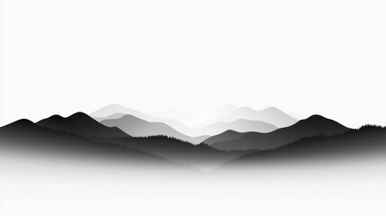 Obraz premium Misty Mountain Landscape In Black And White