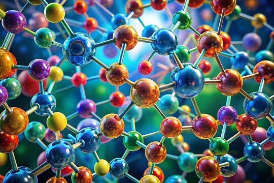 Panoramic Microscopic View: Detailed Cyclic Glucose Molecular Structure
