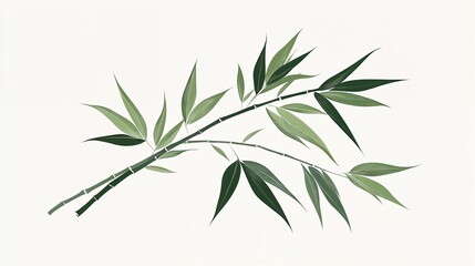 Fototapeta premium Stylized illustration of bamboo leaves and stalks on a light background
