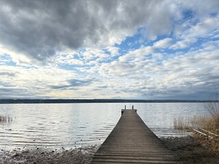 Fototapeta premium Jetty at a mountain lake