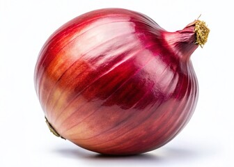 Panoramic Photo of a Whole Old Onion on White Background - High-Resolution Stock Image