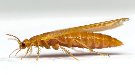 Close Up of Brown Termite Insect on White Background