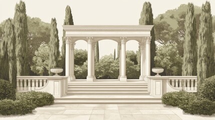 Fototapeta premium Classical Gazebo in a Park Scene