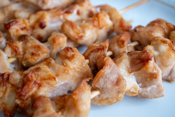 Grilled chicken Meat On Yakitori Style Meal Japanese Food
