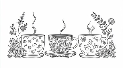 Hygge Coloring Page: Cozy Tea or Coffee Mug Art