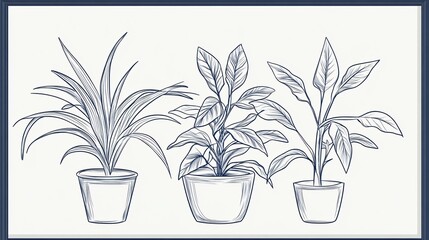 Hand-Drawn Houseplant Illustration for Home Decor Inspiration