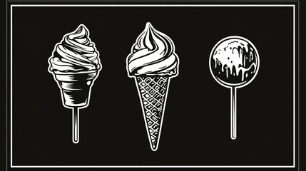 Downloadable Set of Ice Cream Icon Designs