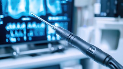 A close-up of an ultrasound probe, emphasizing its ergonomic grip and advanced sensor technology.