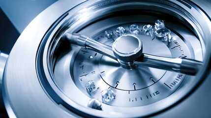 A close-up of an X-ray exposure timer and radiation intensity control settings.