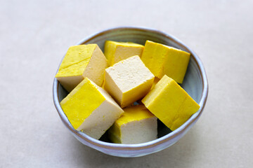 Soy tofu cubes, Tofu soy bean curd