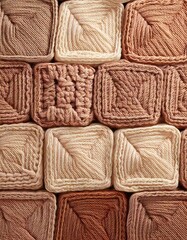 Obraz premium Colorful yarn squares arranged in various patterns for crafting projects