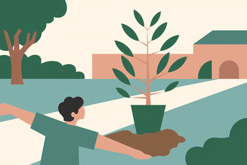 Earth Day Concept Art - Environmental Protection and Sustainability Illustration