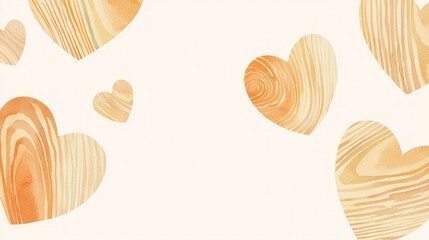 Wooden Heart Pattern Background. Romantic mood, used for love-themed designs