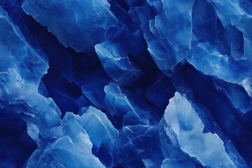 Obraz premium Seamless Sodalite blue crystalline formations, showcasing sharp edges and varying shades of blue. The texture appears icy and reflective, creating a mesmerizing pattern.