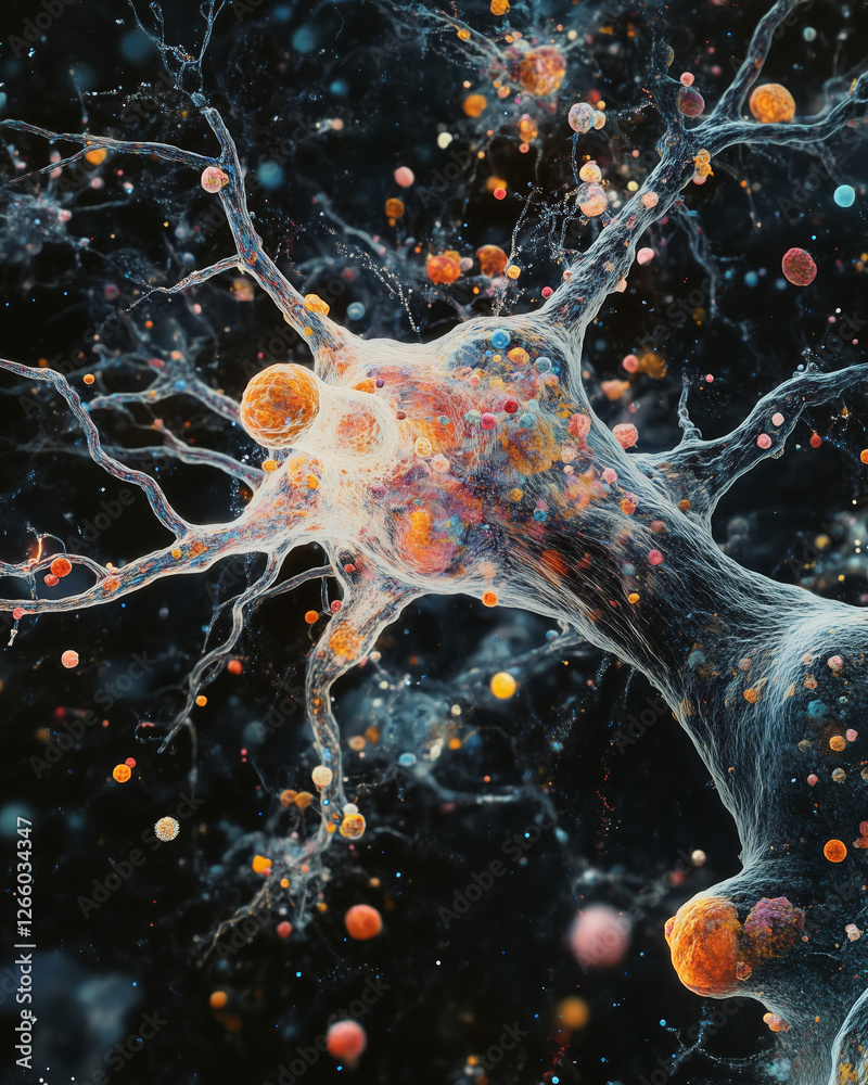 Poster Visualization of a dynamic neuro-map illustrating intricate neural connections