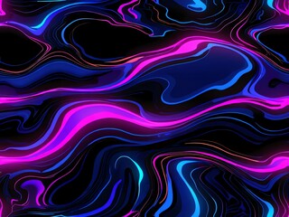 Abstract Neon Liquid Swirl: Vibrant Pink and Blue Hues