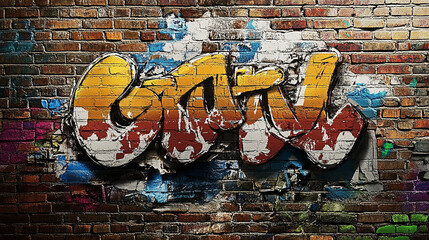 Graffiti Typography on Brick Wall