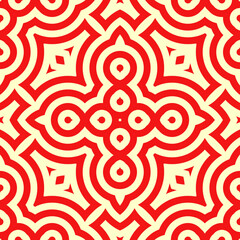 Arrowheads, crosses, circles ornament. Seamless pattern. Cross shapes backdrop. Tiles wallpaper. Ethnic motif. Geometric linear background. Digital paper. Geometrical textile print.