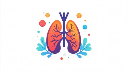 Healthy Bronchus Medical Logo and Diagram