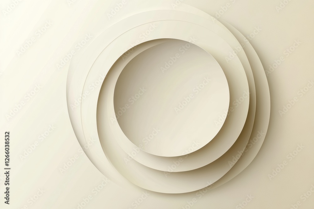 Poster Neutral layered circles create a modern and minimalist design for interiors or artwork. Generative AI