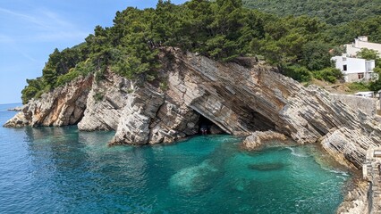 sea, rock, landscape, nature, water, beach, summer, travel, rocks, cliff, stone, mountain