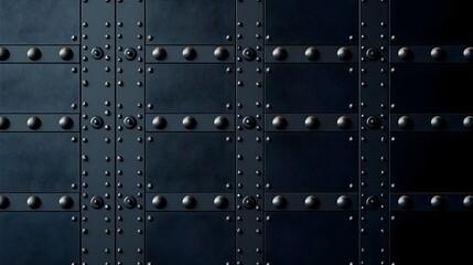 Naklejka premium Dark Grey Metal Texture with Rivets and Bolts Background