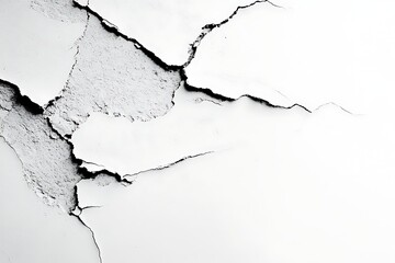 Obraz premium Black and white image of cracked wall texture