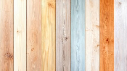 Obraz premium Wood flooring samples, various colors, studio shot, interior design