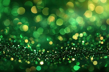 Fototapeta premium sparkling lights against a dark green backdrop, perfect for adding a touch of magic and wonder to your projects.