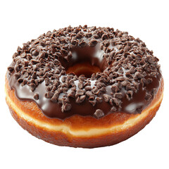 donut with Chocolate isolated on white transparent background