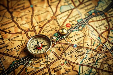 Retro Brentwood, Tennessee City Map: Vintage Street Guide, 1950s Style