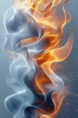 Abstract flowing colors combining orange and black for digital art aesthetics