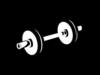 Fototapeta premium A simple black and white illustration of a dumbbell.
