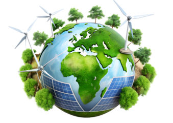 wind turbine and green earth