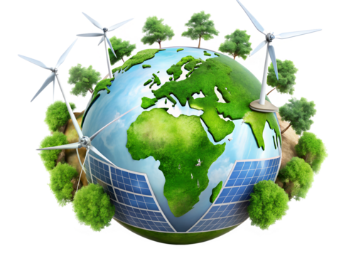 wind turbine and green earth