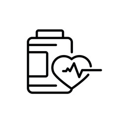 Heart fitness supplement icon