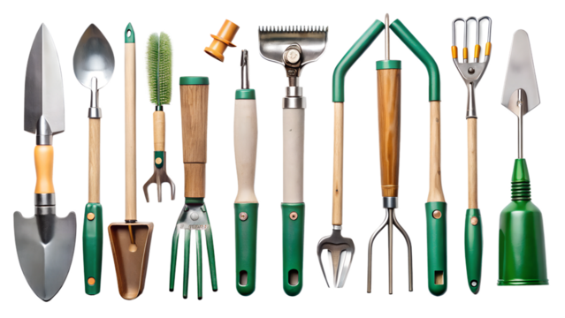 set of gardening tools
