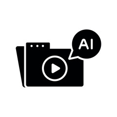 AI video folder media storage icon