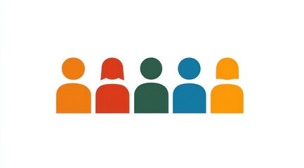 This vector design features a simple representation of diverse individuals, suitable for digital or print media, fostering a sense of inclusion