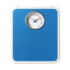 Isolated Vintage Bathroom Scale with Knitted Blue Surface