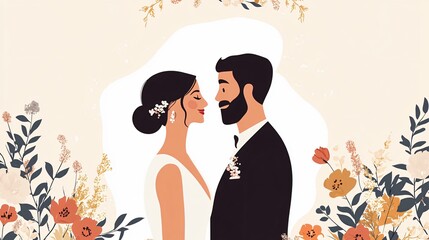 Glamorous Wedding Portrait Celebrating Love and Togetherness